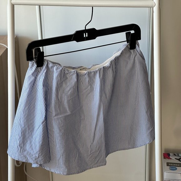 Aritzia Babaton Eckerd Blouse Strapless, flowy crop top Size S, Beaumont Stripe - Picture 2 of 4